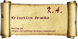 Krisztics Aranka névjegykártya